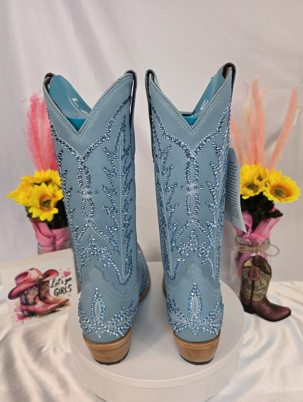LANE Lexington Cowgirl Boots W/ SWAROVSKI Crystals 9.5 - Picture 4 of 11